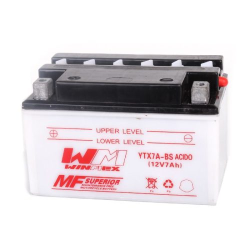 BATERIA YTX7A-BS LIBRE MANTENIMIENTO HONGSHENG CS125, DS125, DS150, WS150, GS150, XS150, DM150