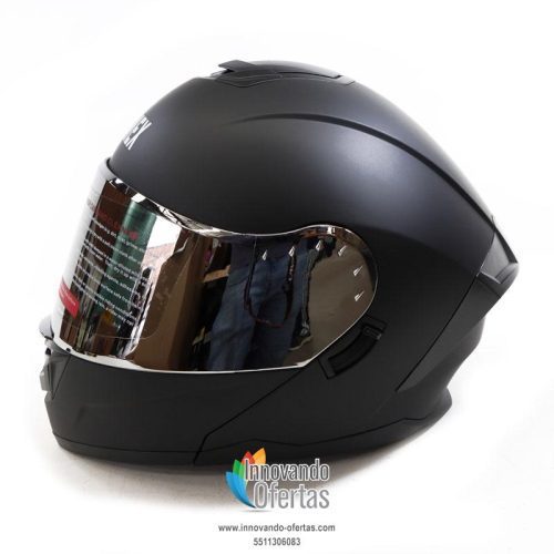 CASCO ABATIBLE CON MICA DE ESPEJO NEGRO MATE DOT ABATIBLE
