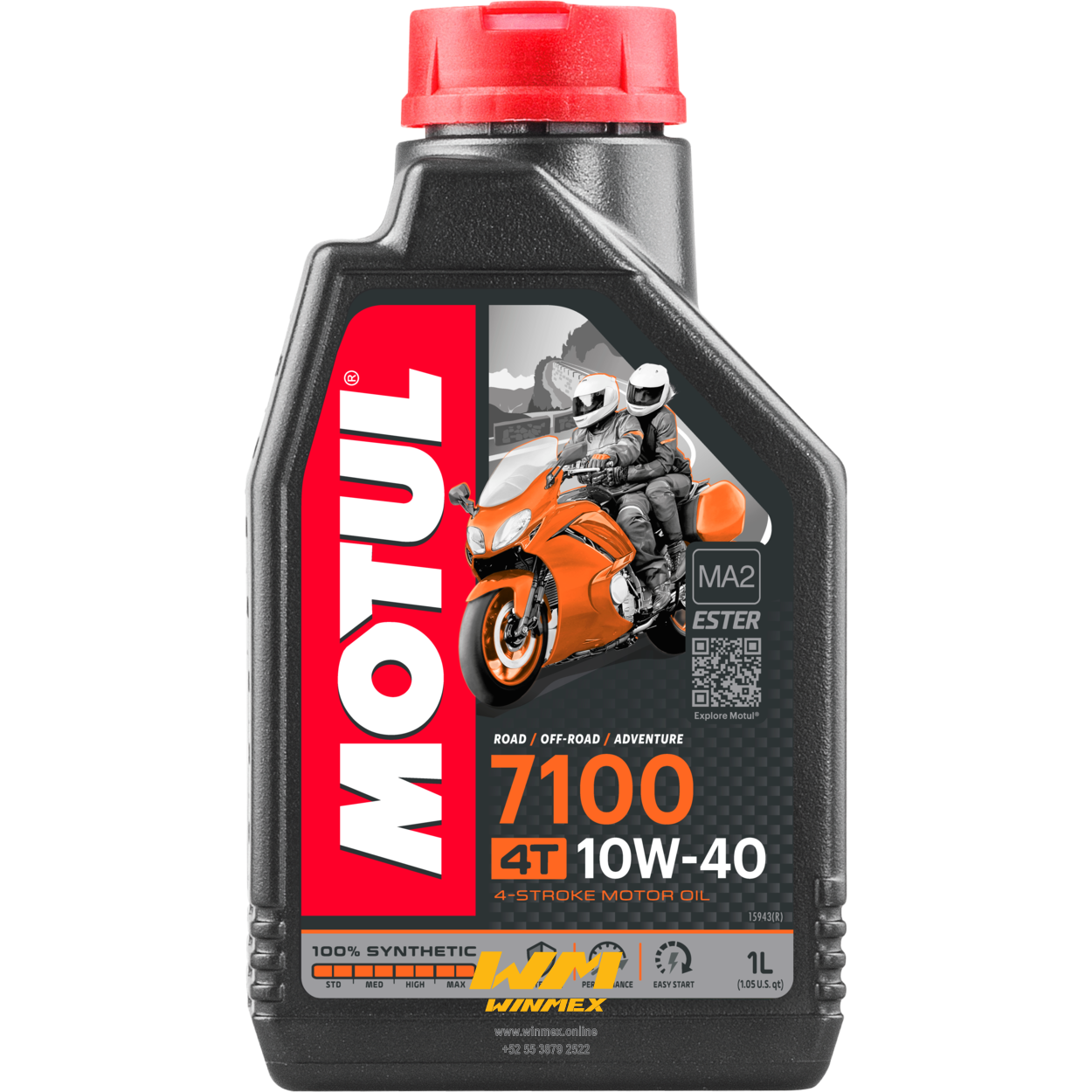 ACEITE(MOTUL) SINTETICO 7100 10W40 1 LT 4 TIEMPOS