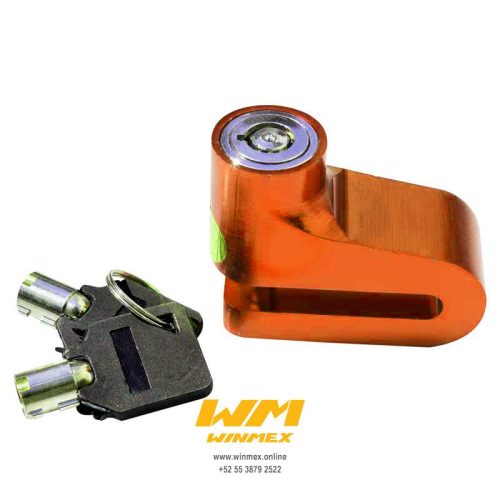 CANDADO PARA DISCO EN ALUMINIO (MONSTER) NARANJA