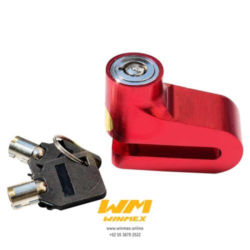 CANDADO PARA DISCO EN ALUMINIO (MONSTER) ROJO