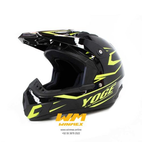 CROSS DOBLE CERTIFICACION NEGRO / AMARILLO CON ESTRELLAS CASCO CROSS YOGE TALLA L