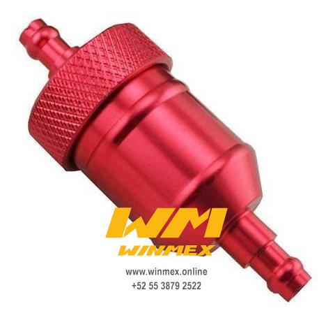 FILTRO DE ALUMINIO PARA GASOLINA ROJO
