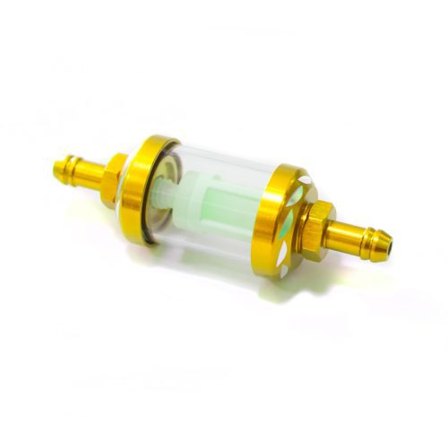 FILTRO DE VIDRIO PARA GASOLINA DORADO