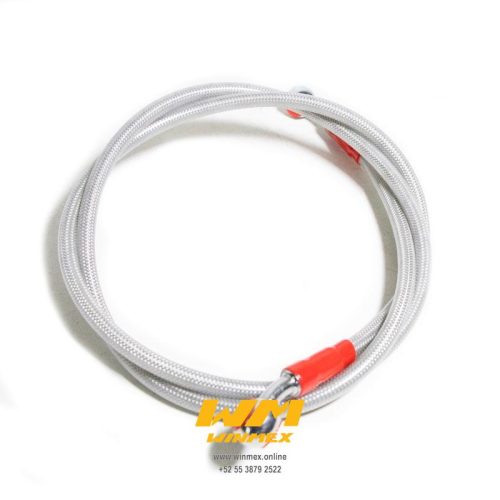 MANGUERA DELANTERA DE FRENO ACERADA UNIVERSAL 120mm. PLATA