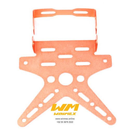 PORTAPLACA UNIVERSAL EN ALUMINIO  NARANJA