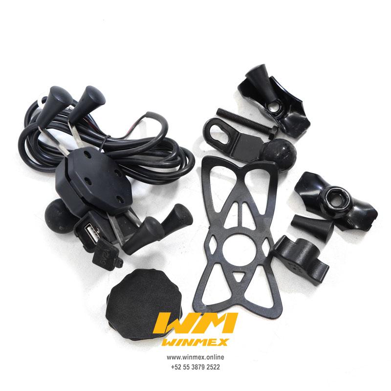 SOPORTE PARA CELULAR CON CARGADOR USB CD3200 UNIVERSAL