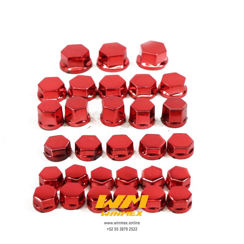 TAPON DE TORNILLERIA DE LUJO JGO. 28PZS. ROJO
