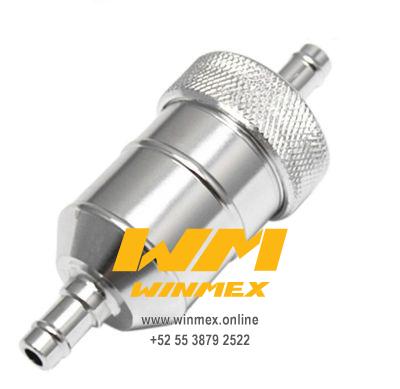 FILTRO DE ALUMINIO PARA GASOLINA PLATA