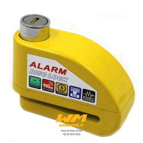 CANDADO DE DISCO CON ALARMA 110db AMARILLO