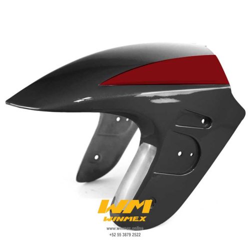 SALPICADERA DELANTERA NEGRO BRILLANTE/VINO DS125, DS150, XS150, GS150, GTS175