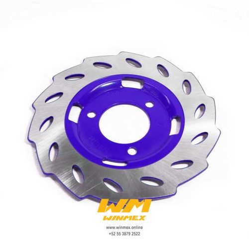 DISCO DE FRENO DELANTERO LOBULADO DE COLOR MORADO WS150