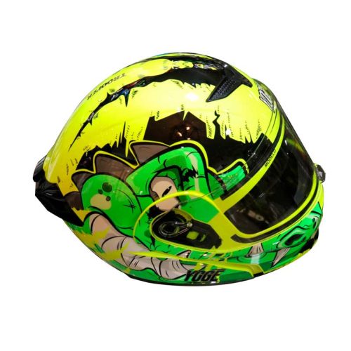 TROOPER E3 VERDE FLUORECENTE CON LUZ CASCO ABATIBLE YOGE